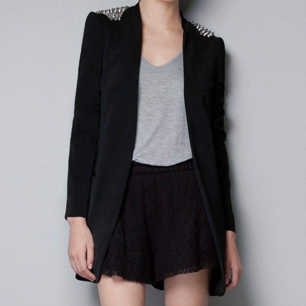 Zara spike shoulder blazer